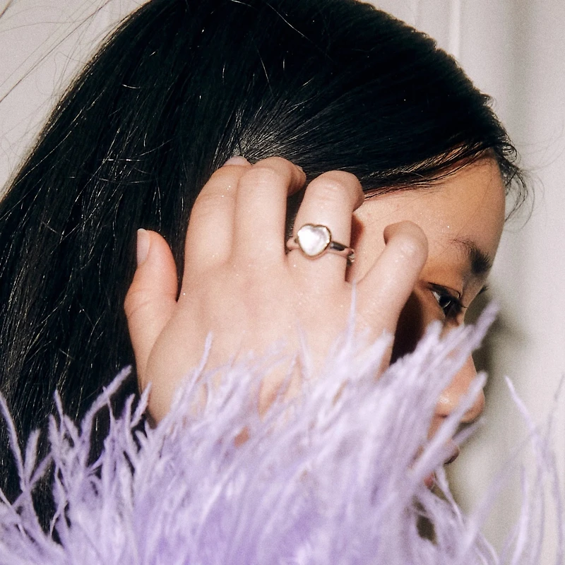 Quartz Golden Heart Ring