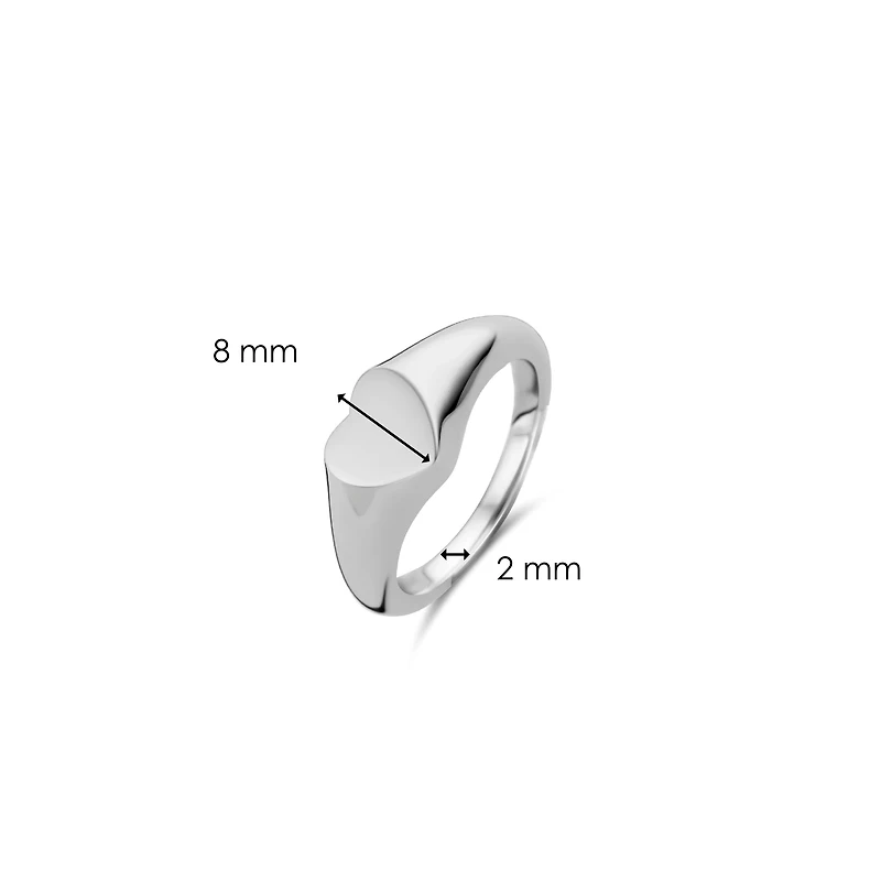 Heart Signet Silver Ring