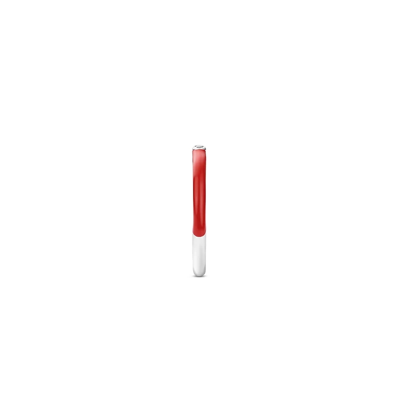 Radiant Red Coral Enamel Ring