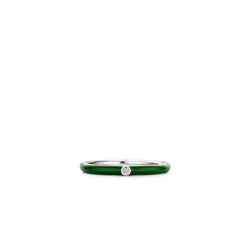 Radiant Green Enamel Ring