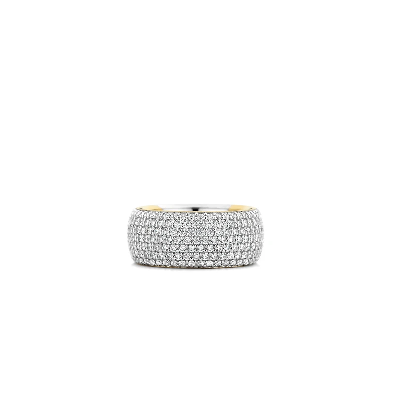 Smooth Statement Pave Ring