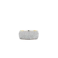 Smooth Statement Pave Ring