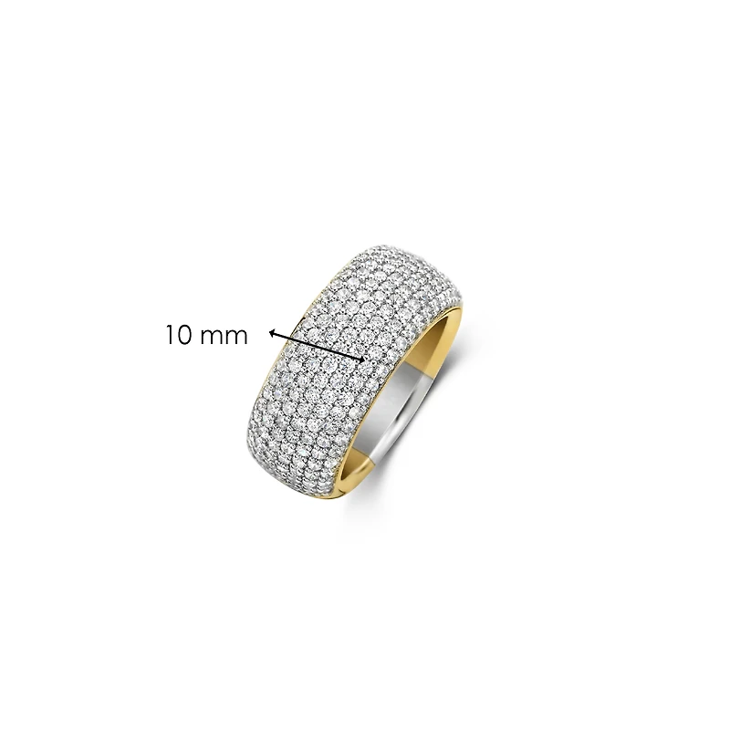 Smooth Statement Pave Ring