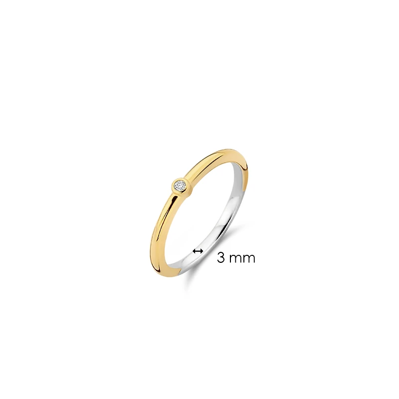 Bezel Zirconia Golden Ring