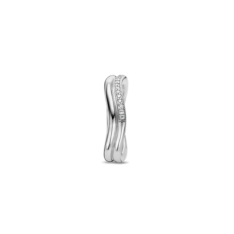 Wave Sparkling Silver Ring