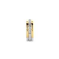 Link Triple Golden Pave Ring