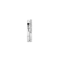 Link Double Silver Pave Ring