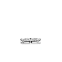 Link Double Silver Pave Ring