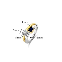 Blue and Pave Gem Double Ring