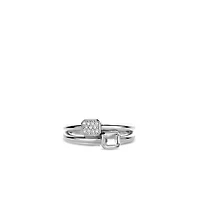 Clear and Pave Gem Double Ring