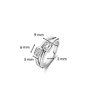 Clear and Pave Gem Double Ring