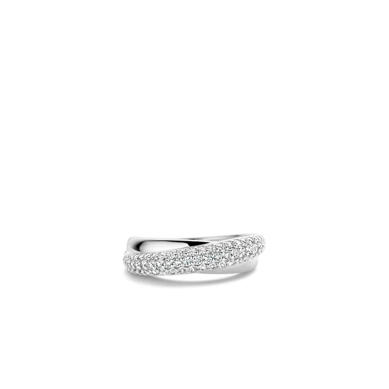 Crossover Wide Pave Ring