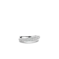Crossover Wide Pave Ring