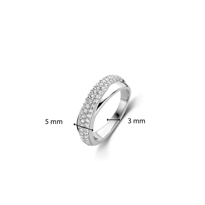 Crossover Wide Pave Ring