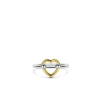Unique Heart Two Tone Ring