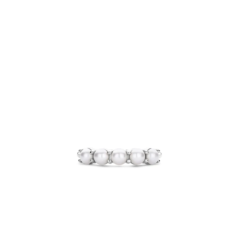 Pearl Cluster Silver Ring