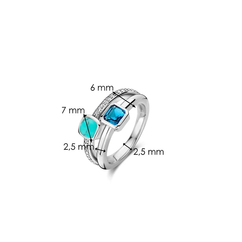 Tropical Turquoise Double Stone Ring