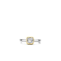 Asscher Zirconia Solitaire Ring
