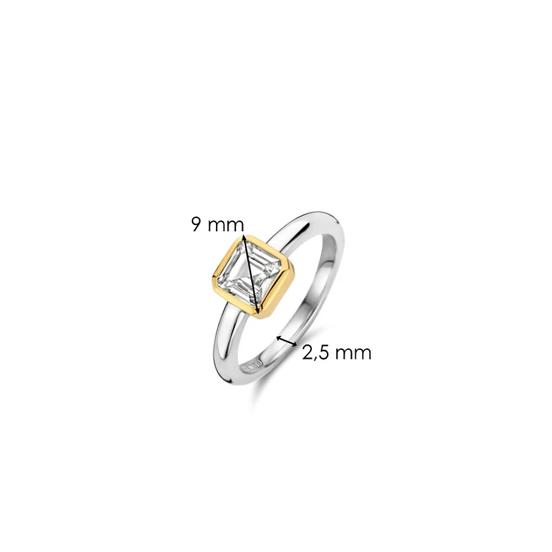 Asscher Zirconia Solitaire Ring