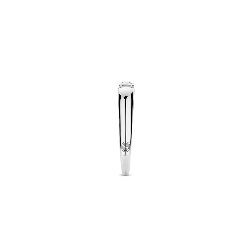 Asscher Zirconia Silver Ring