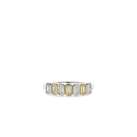 Bezel Set Emerald Cut Zirconia Ring
