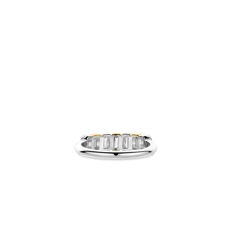 Bezel Set Emerald Cut Zirconia Ring