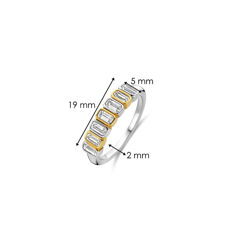 Bezel Set Emerald Cut Zirconia Ring