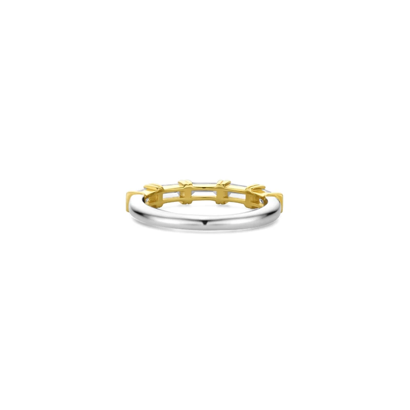Emerald Cut Zirconia Side Set Ring