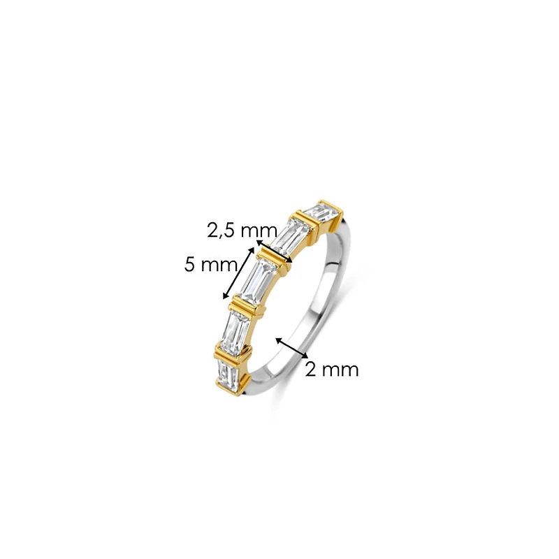 Emerald Cut Zirconia Side Set Ring