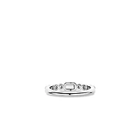 Round Bezel Clear Emerald Cut Ring