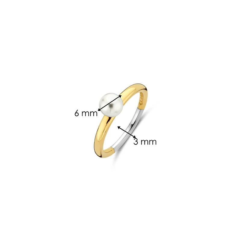 Graceful Pearl Two Tone Ring