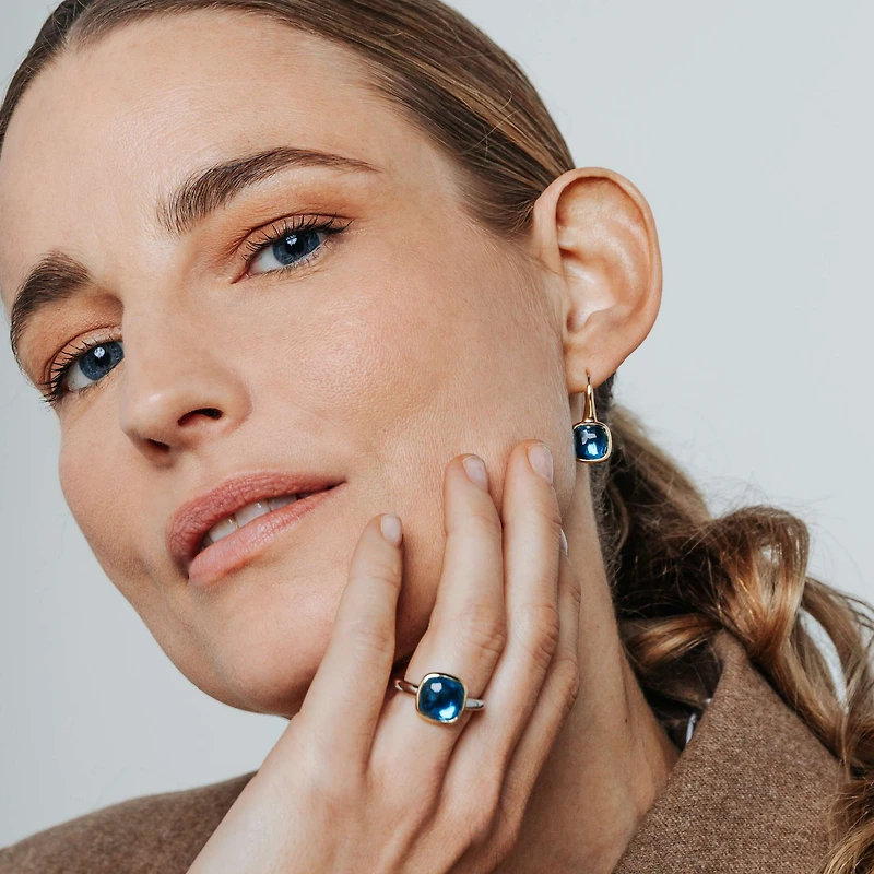 Cushion Blue Cocktail Ring