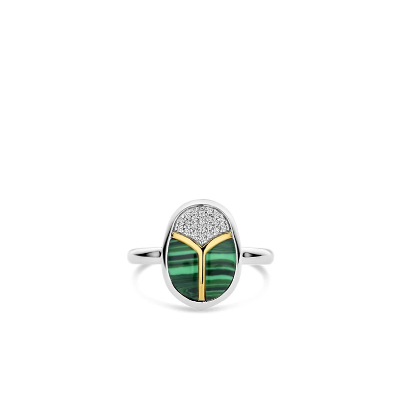 Amulet Scarab Malachite Ring