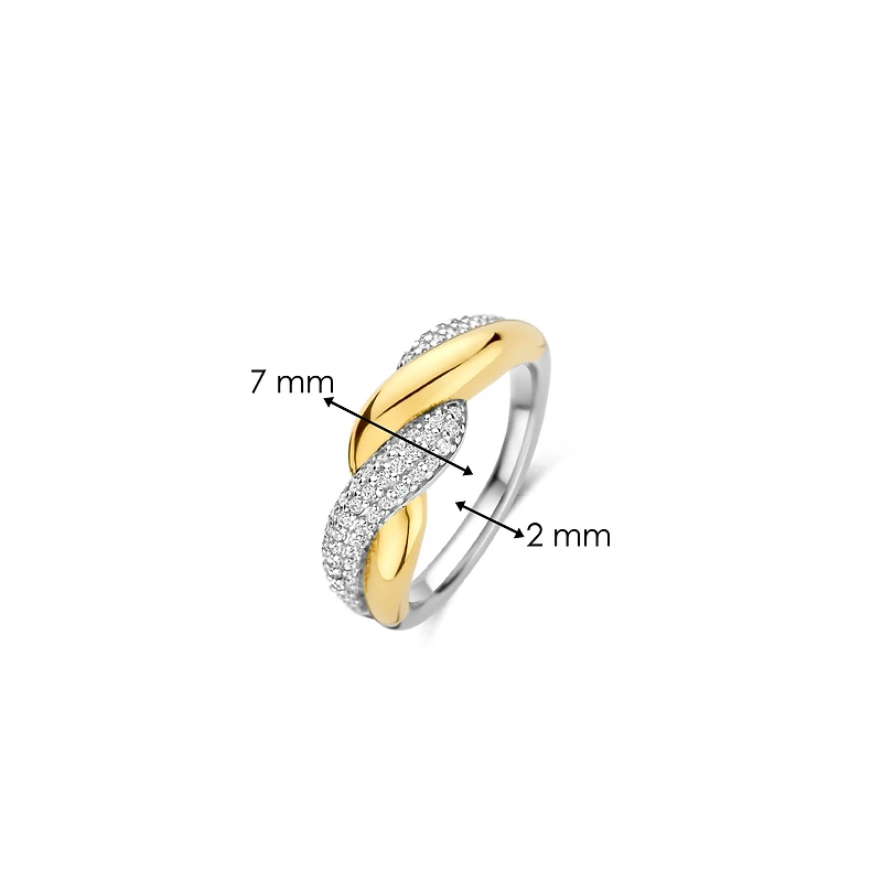 Twist Pave 2 Tone Ring