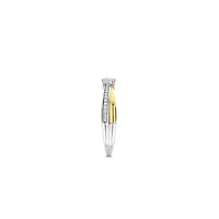 Solitaire Elegance Crossover Two Tone Ring
