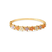 Orange, Purple White Stars Kids Bangle Bracelet