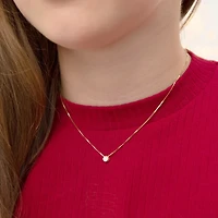 Bezel Set Zirconia Dot Kids Necklace