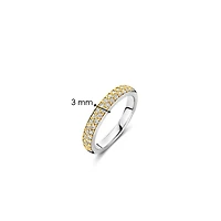 Double Row Zirconia Golden Ring