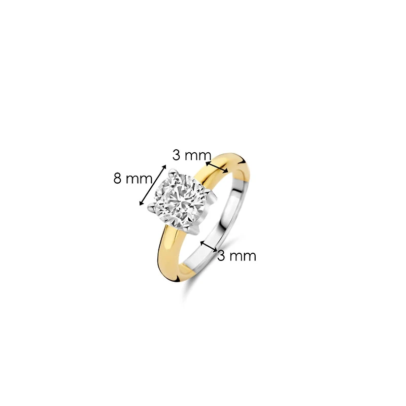 Zirconia Solitaire Golden Ring