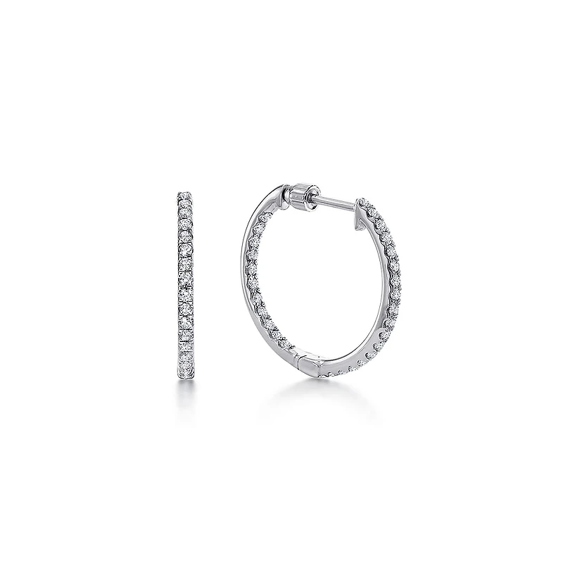 .43ct Diamond White Gold Hoop Earrings 20MM