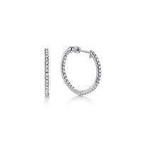 .43ct Diamond White Gold Hoop Earrings 20MM
