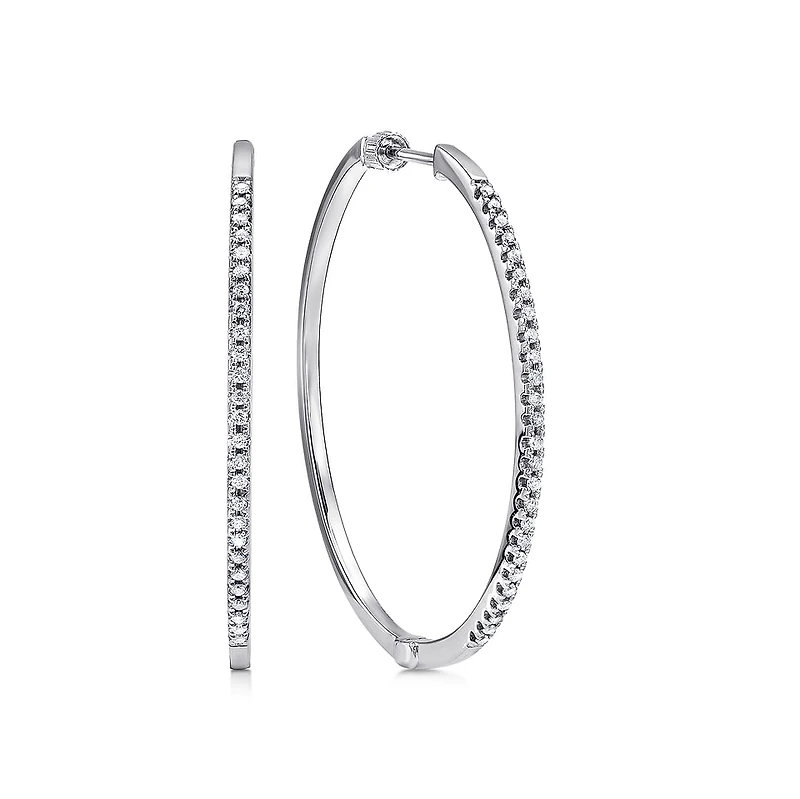 .31ct Diamond White Gold Hoop Earrings 40MM