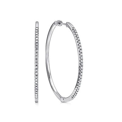 .31ct Diamond White Gold Hoop Earrings 40MM