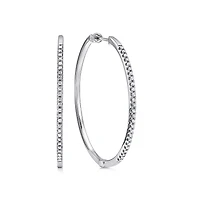 .31ct Diamond White Gold Hoop Earrings 40MM