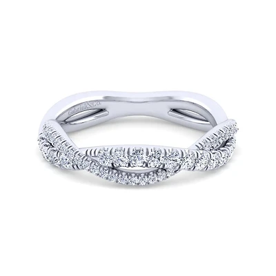 White Gold Diamond Twist Ring