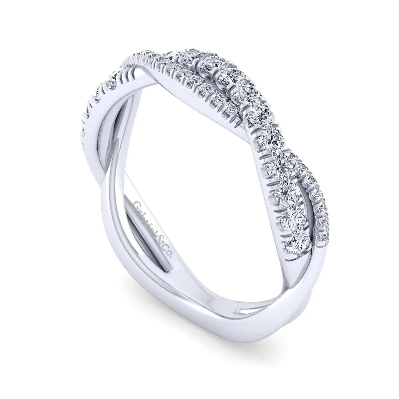 White Gold Diamond Twist Ring