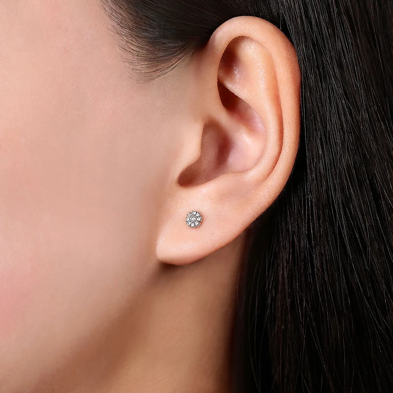 .11ct Diamond Flower Stud Earrings