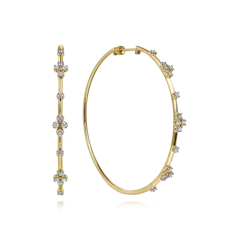 Showstopper Diamond Accent Hoop Earrings 60mm