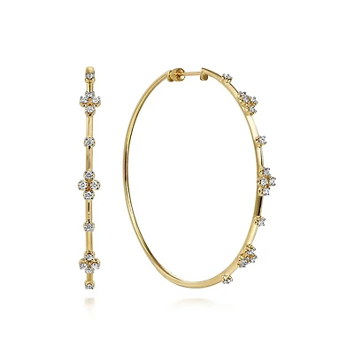 Showstopper Diamond Accent Hoop Earrings 60mm