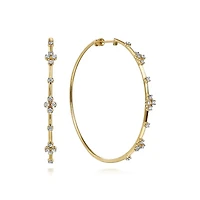 Showstopper Diamond Accent Hoop Earrings 60mm